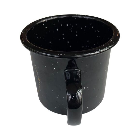 Scorpio Astrology 18 oz Enamel Campfire Mug Zodiac Symbol Black White & Gold NWT - Picture 5 of 8